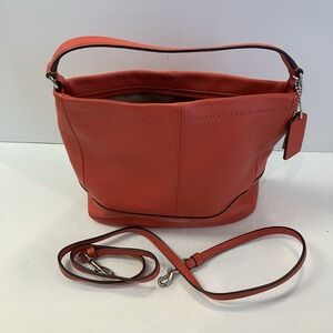 Coach Coral Pebble Leather  Crossbody Bag Purse Zip Top 37121E
